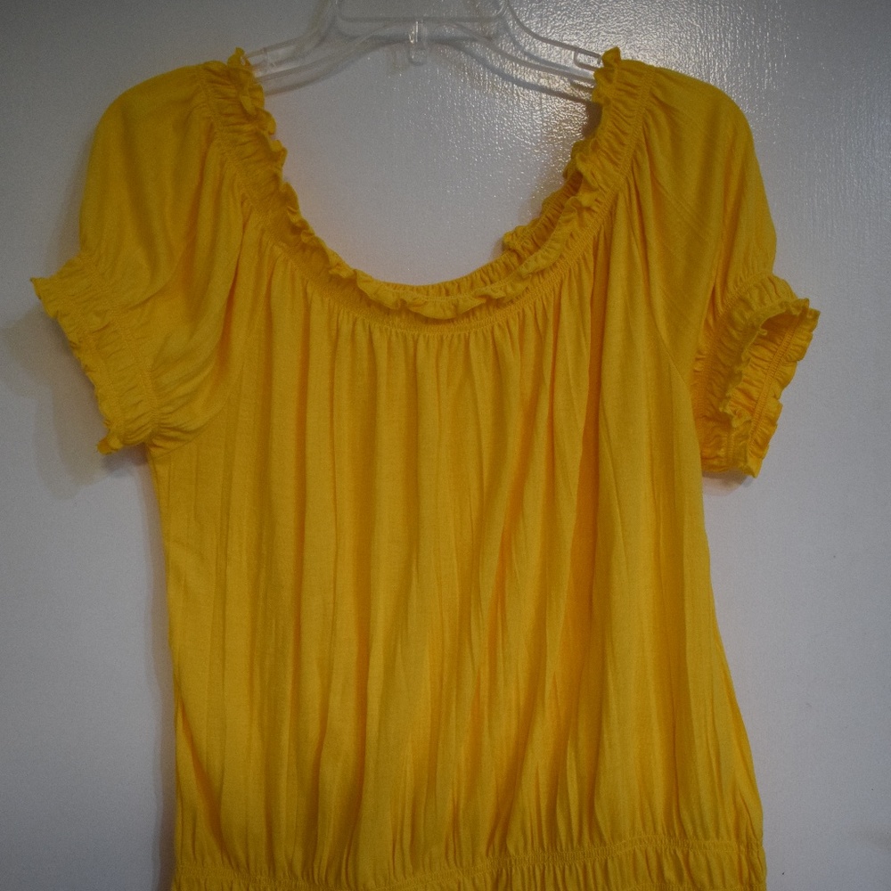 Cato Bright Golden Yellow Short Sleeve Shirt